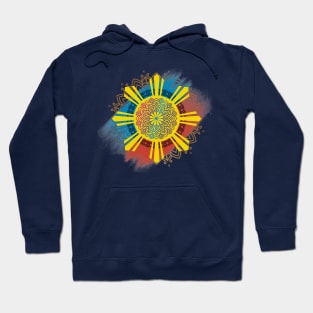 Philippine Flag Sun Mandala Art Hoodie